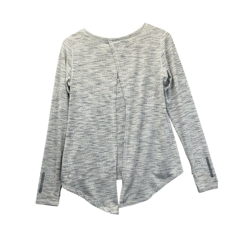 ZYIA Active Gray Ash Split Back Long Sleeve Tee Reflective Women's Sz. Medium - Picture 4 of 15